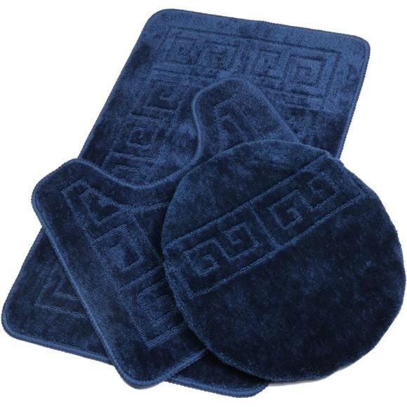 Bathroom Rugs Set 3Piece with Toilet Cover,Non Slip &U-Shaped Contour Toilet Mat - Picture 1 of 6